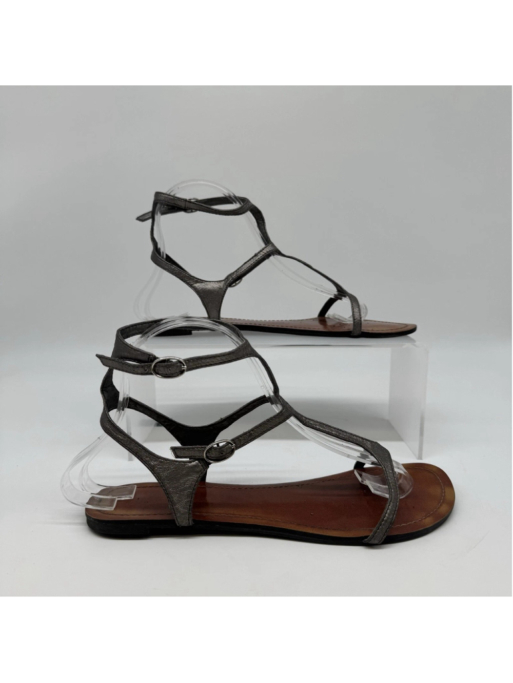 Aldo Call It Spring Gladiator Sandals Women’s Size 8 Metallic Gray Strappy